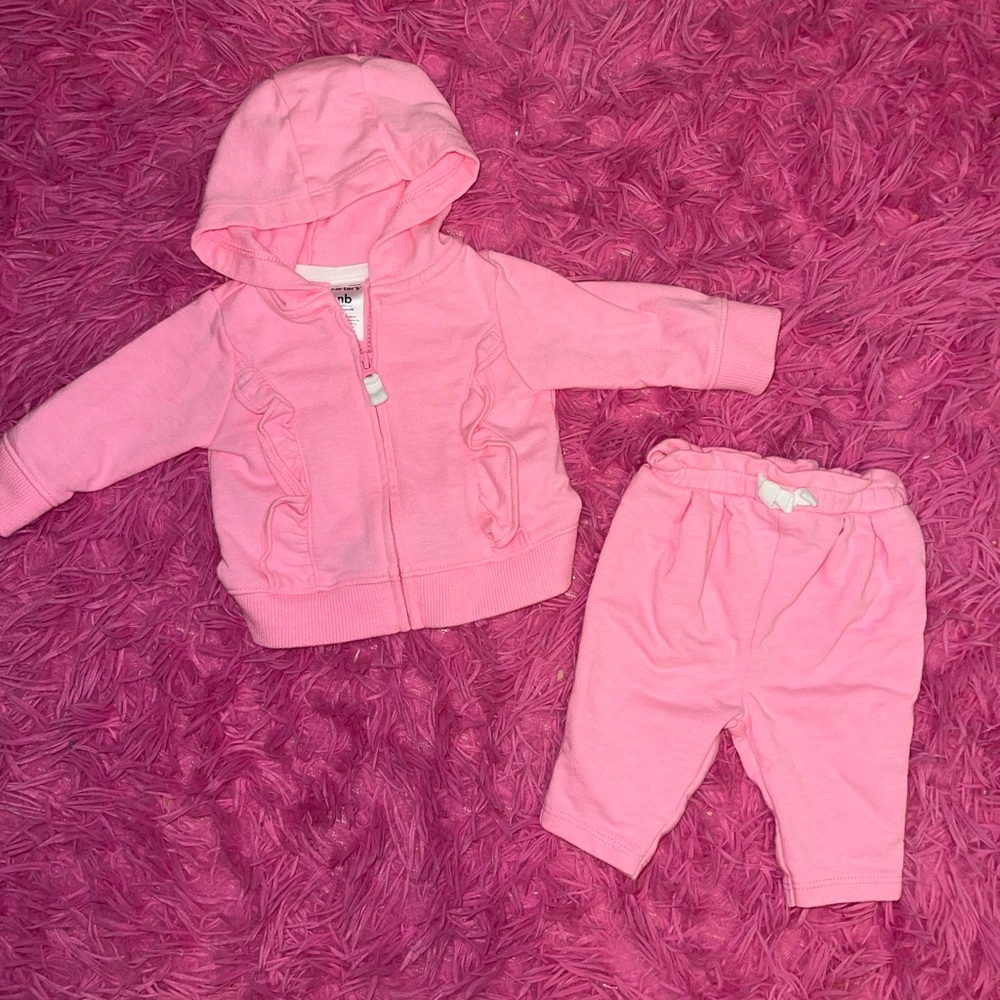 Newborn Hot Pink Track Suit Set